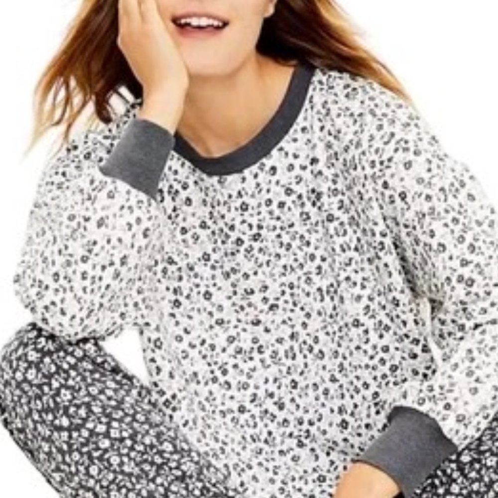 Lou & Grey Sweatshirt NWT Size Petite XL Delicate Ditsy Floral Fall Weight